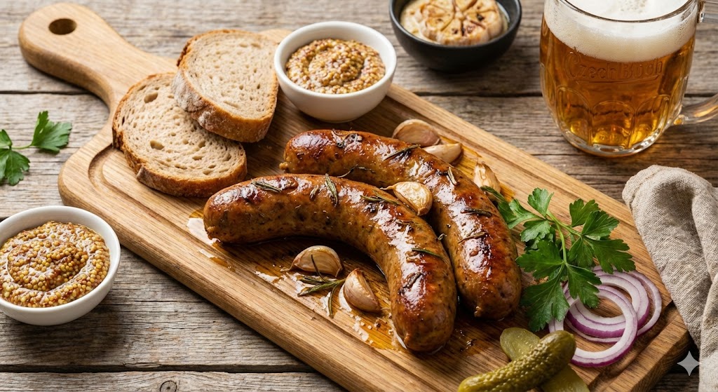 Garlic Seitan Sausage with Fresh Bread